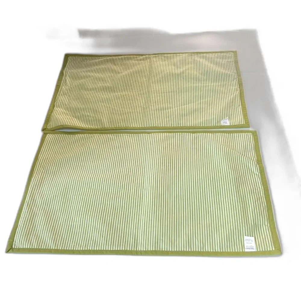 WORLD MARKET Elegant Floral Placemats Green and White 100% Cotton Set of 2